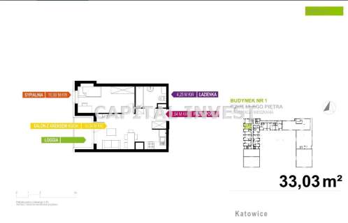 Mieszkanie na sprzedaż, 30,17 m2, Katowice