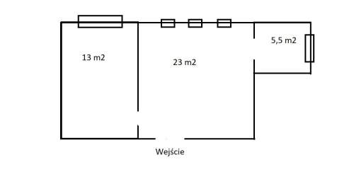 Lokal 3 pomieszczenie, KSM około 43,7 m2