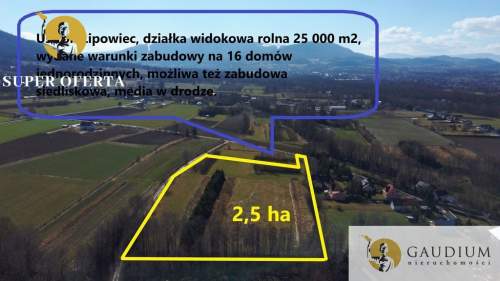 2,5 ha z WZ - Ustroń Lipowiec, rolna, siedlisko