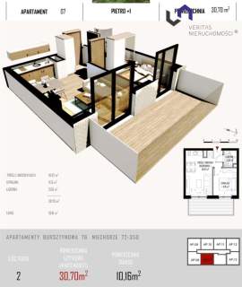 Mieszkanie na sprzedaż, 30,7 m2, Niechorze