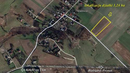 działka pow. 1,25 ha tylko ok 2 km od Kołobrzegu