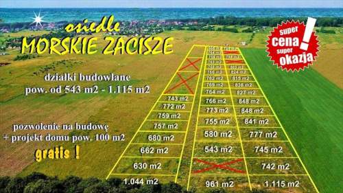 Działka budowlana na sprzedaż, 543 m2, Mielno