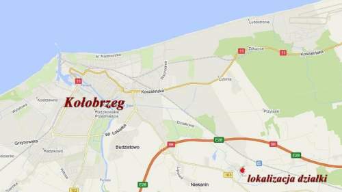 działka pow. 1,25 ha tylko ok 2 km od Kołobrzegu