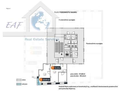 Biuro do wynajęcia, 60,5 m2, Warszawa