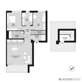 Mieszkanie 4-pokojowe 90 m2 taras