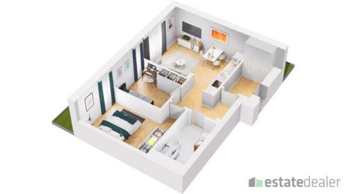 Mieszkanie 3 pokojowe, 52 m2 ogródek 134 m2