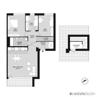 Mieszkanie 4-pokojowe 90 m2 taras