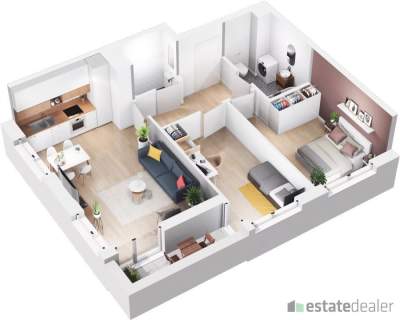 Mieszkanie 3-pokojowe, 59,5 m2 loggia