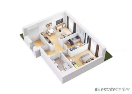 Mieszkanie 3-pokojowe, 52 m2 ogródek 135 m2