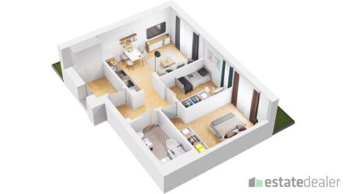 Mieszkanie 3-pokojowe, 52 m2 ogródek 168 m2