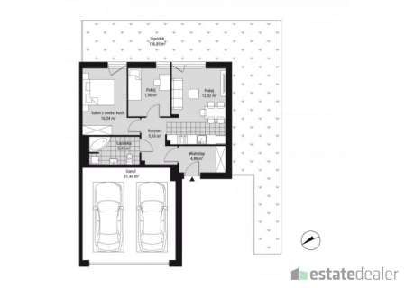 Mieszkanie 3-pokojowe, 52 m2 ogródek 136 m2