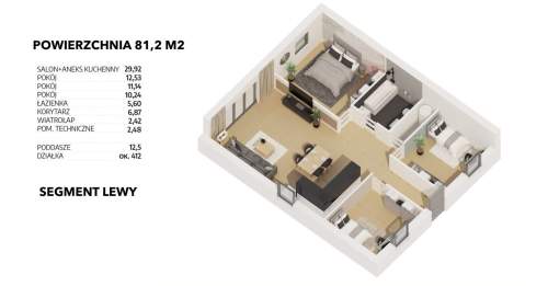 Dom 82 m2, 4 pokoje- Nasutów