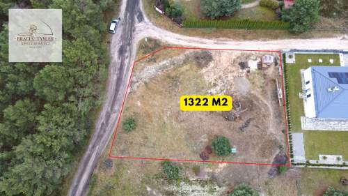 Rozgarty, Działka 1322 m2, uzbrojona, ściana lasu