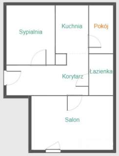3 pokojowe mieszkanie na drugim piętrze 50 m2
