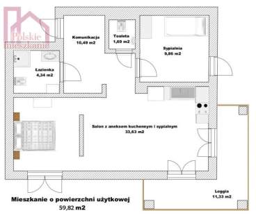 Apartament 2 pokojowy 59,82m2 z garażem, Osiedle Green Estate.