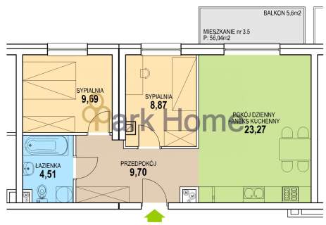 Mieszkanie na sprzedaż, 55,99 m2, Zielona Góra