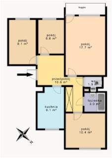 Duże przestronne 4 pokojowe mieszkanie, 67,40 m2, rozkładowe...