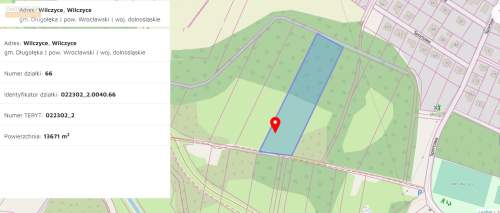 Działka rolna , 1,31 ha , 10 min od Wrocławia