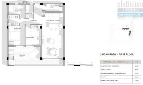 Apartament - 250 m od morza z dużym tarasem 90 m2