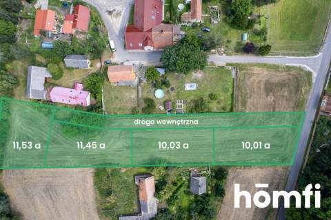 10 arów / budowlana / media w drodze / Woskowice