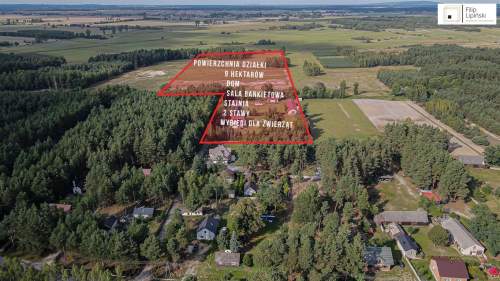 DOM, SALA BANKIETOWA, STAJNIA, 9HA DZIAŁKI 