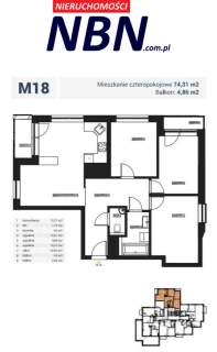 Mieszkanie 74,31 m2 w kameralnej inwestycji