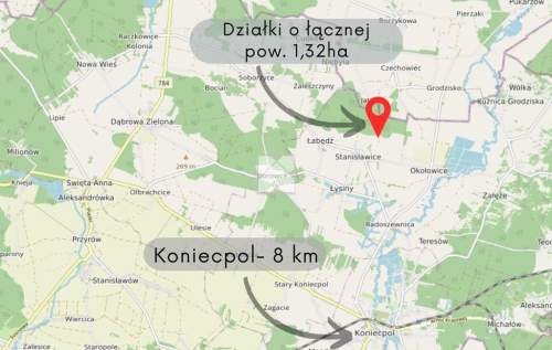 Działka rolna 1,32 ha - gmina Koniecpol