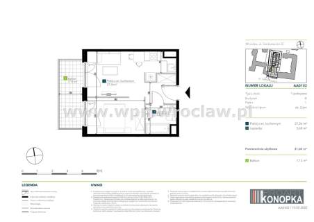 Nowe 2 pokojowe mieszkanie, balkon Pl Grunwaldzki