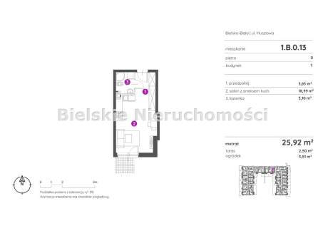 Mieszkanie na sprzedaż, 25,92 m2, Bielsko-Biała