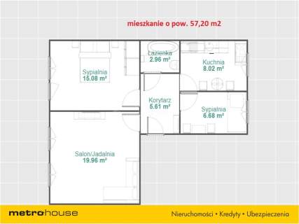 Mieszkanie na sprzedaż, 57,2 m2, Szczytno
