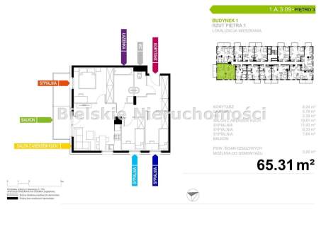Mieszkanie na sprzedaż, 65,31 m2, Tychy