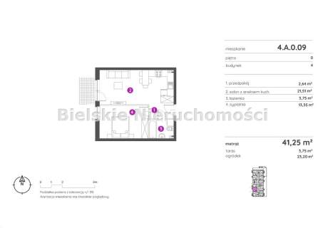 Mieszkanie na sprzedaż, 56,37 m2, Bielsko-Biała