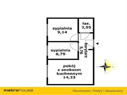 Mieszkanie na sprzedaż, 38,43 m2, Łódź