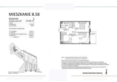 Mieszkanie 2-pokojowe 44m2 - Gdańsk Łostowice
