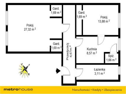 Mieszkanie na sprzedaż, 64,3 m2, Kołobrzeg