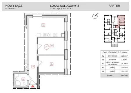 Nieruchomość komercyjna na sprzedaż, 34 m2, Nowy Sącz