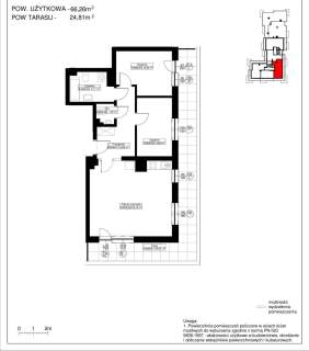 Nowe mieszkanie 66,26 m2, 3 pokoje, BIELANY