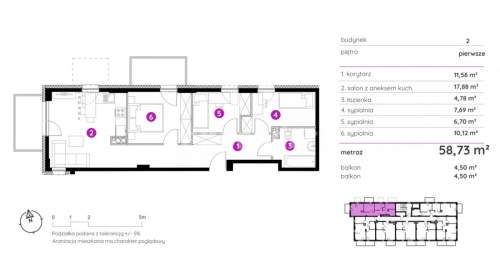 Nowe 4 pokoje 58,73 m2 2 balkony Winogrady