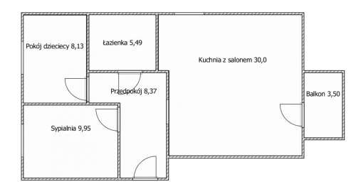 Mieszkanie 3 pokoje Ponikwoda 63m2.