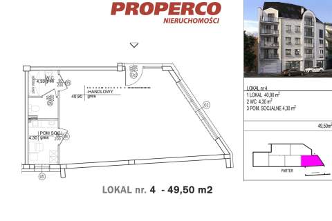 Lokal usługowy 49,50m2, centrum, Kielce