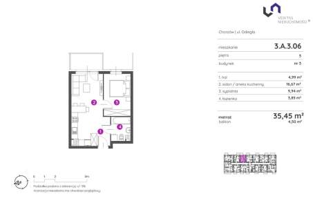 Mieszkanie na sprzedaż, 35,45 m2, Chorzów