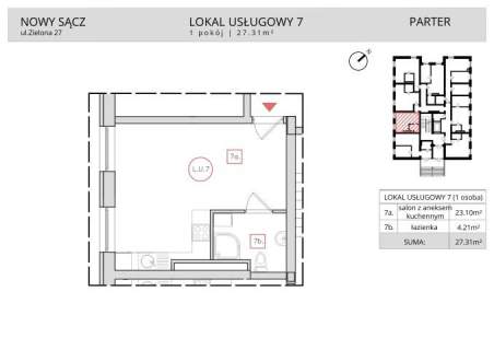Nieruchomość komercyjna na sprzedaż, 34 m2, Nowy Sącz
