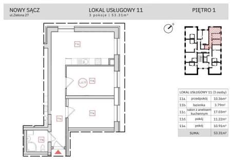 Nieruchomość komercyjna na sprzedaż, 34 m2, Nowy Sącz
