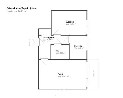 2 pokoje/osobna kuchnia/balkon/urządzone