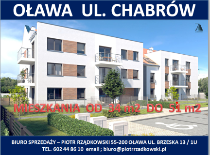 Biuro nieruchomości Oława sprzeda nowe 2 pokojowe mieszkanie