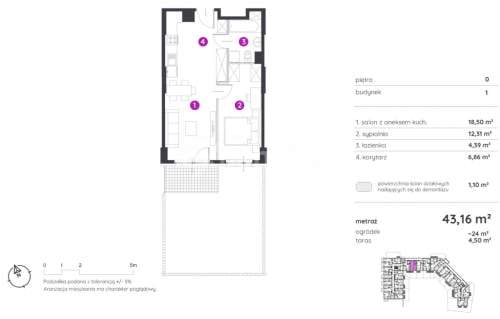 Nowe 2 pokoje z ogródkiem 43,16 m2 Rataje