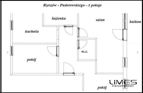62,18 m2-Rzeszów Paderewskiego 3 pokoje