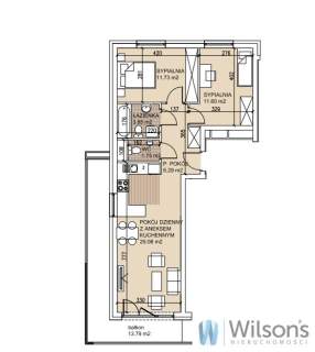 Trójstronne, 3-pokojowe/balkon-13 m2/