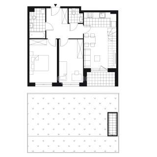Mieszkanie 61 m2 z tarasem na dachu i balkonem