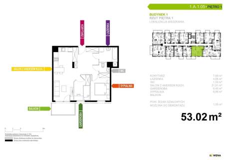 Mieszkanie na sprzedaż, 53,02 m2, Tychy